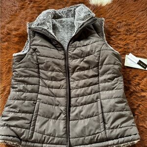 Calvin Klein Women's Puffer Vest with Faux Fur